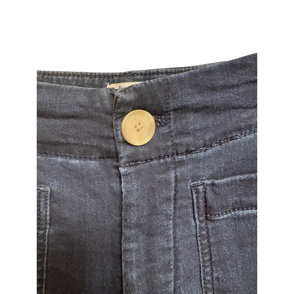 Maeve Anthropologie The Colette Cropped Wide-Leg Jeans Navy Blue 27 High Rise - Picture 5 of 10